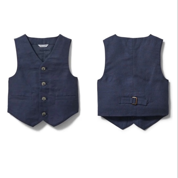 Janie & Jack Navy Blue Suit VEST SPECIAL OCCASION Wool 5 - Picture 1 of 8